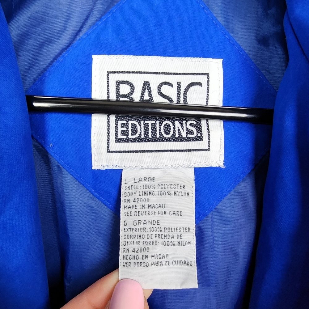 Vintage Basic Editions Blue Lightweight Hooded Ja… - image 3